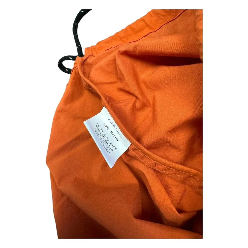 Bape Drawstring Cinch Bag Mens OS Orange Good 00s WGM Nylon Graphic